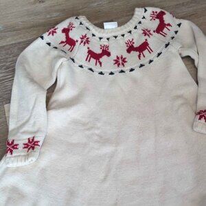 Hanna Andersson Deer Sweater Holiday Christmas Winter Twirl Dress 4